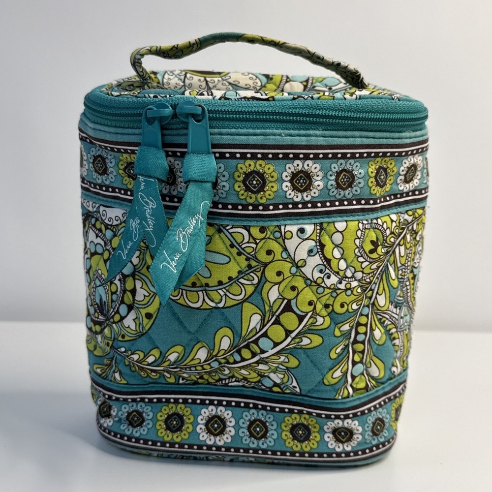 Vera Bradley Quilted Fabric Cool Keeper Lunch Carrier Rare Peacock Pattern